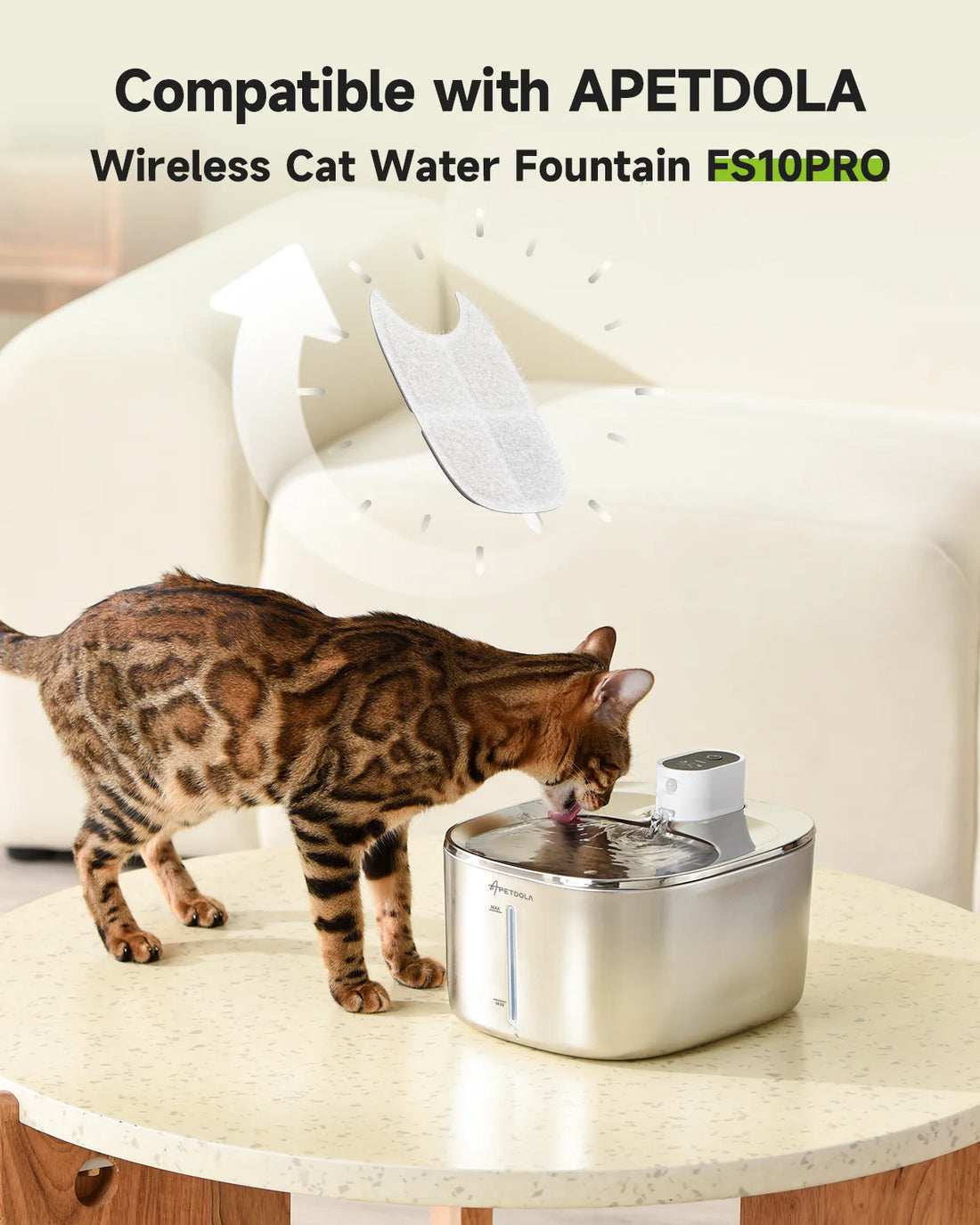 Wireless Fountain Replacement Filter (4-Pack Filters)