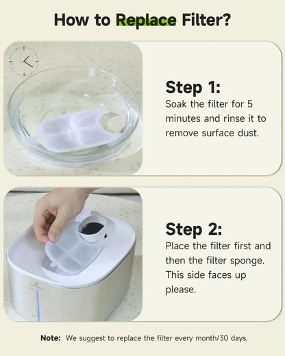 Wireless Fountain Replacement Filter (8-Pack Filters)